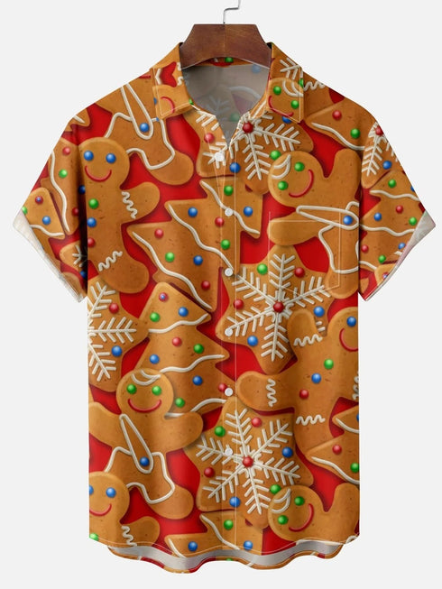 Men's Christmas Funny Graphic Short Sleeve Hawaiian Shirt